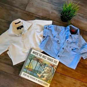 2 short sleeve boys button up shirt bundle
